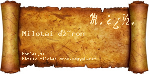 Milotai Áron névjegykártya